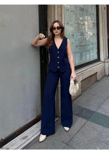 Kurdele Düğmeli Tasarım Yelek Pantolon Takım Premium Kalite modelleri