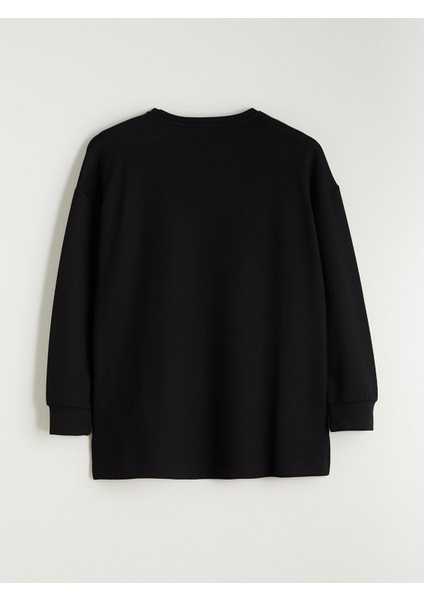 Yeni Sezon Bisiklet Yaka Taşlı Kadın Sweatshirt Tunik fiyatları