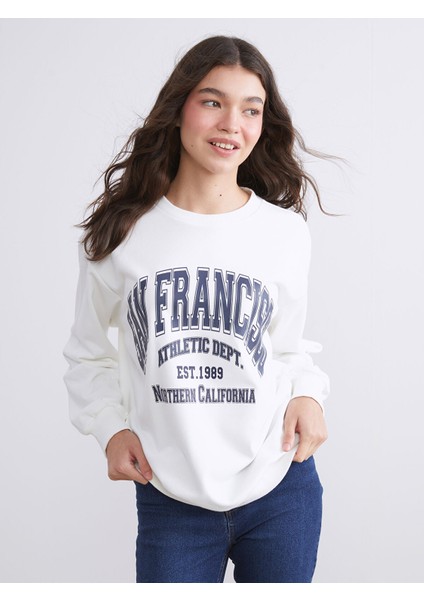 Yeni Sezon San Francisco Baskılı Oversize Kadın Sweatshirt
