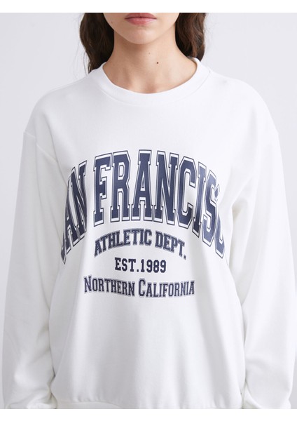 Yeni Sezon San Francisco Baskılı Oversize Kadın Sweatshirt modelleri