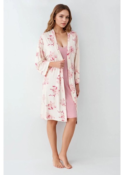 Kadın Giyim Modal Kutulu Gecelik & Sabahlık Takım L1.PC.905.7.001 fırsatları