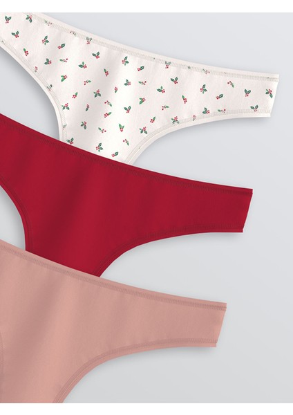 Yeni Sezon Baskılı Tanga Külot 3'lü modelleri