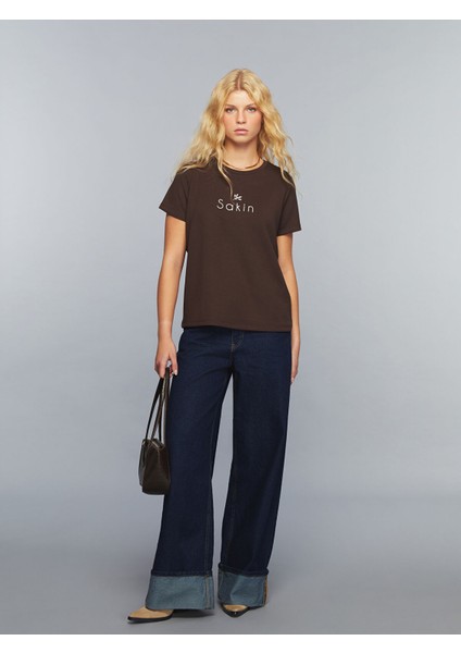 Yeni Sezon Bisiklet Yaka Slogan Baskılı Kadın Tişört fiyatları