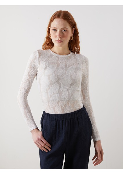 Yeni Sezon Bisiklet Yaka Desenli Kadın Body