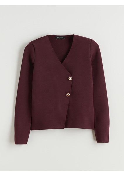 Yeni Sezon Kruvaze Yaka Kadın Triko Hırka