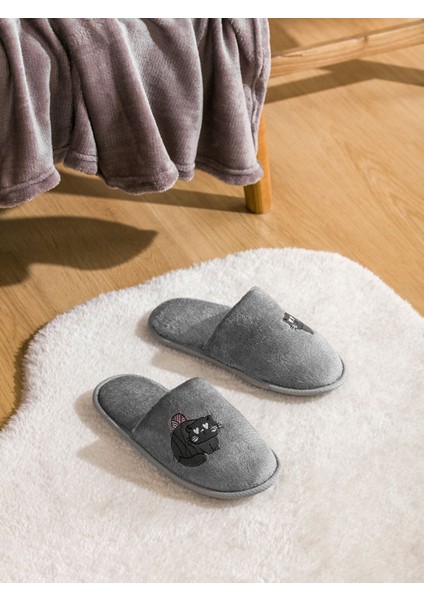 Yeni Sezon Kedi Nakışlı Kadın Ev Terliği fiyatları