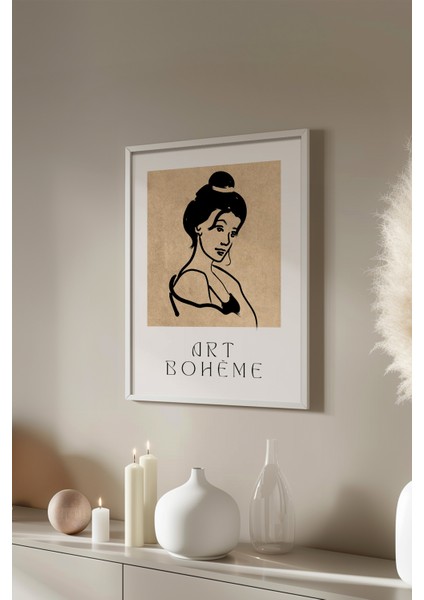 Bohemian Serisi Beyaz Çerçeveli Poster, Tablo No:94