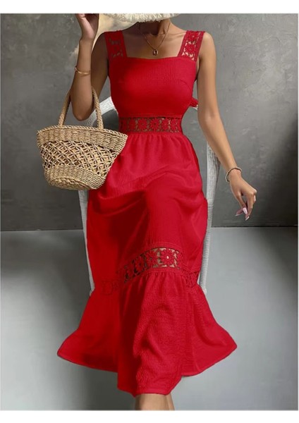 Dantel Detaylı Anabel Elbise Ithal Airobin Dantel Detaylı Elbise modelleri