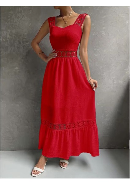 Dantel Detaylı Anabel Elbise Ithal Airobin Dantel Detaylı Elbise fırsatları