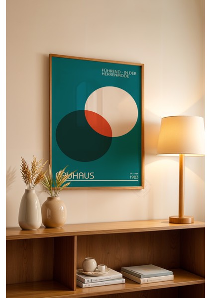 Bauhaus Serisi Ahşap Çerçeveli Poster, Tablo No:18