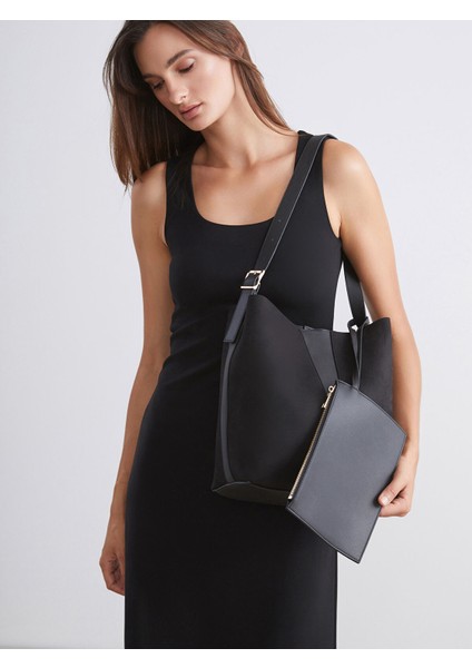 Yeni Sezon Süet Görünümlü Kadın Omuz Çantası ve Cüzdan