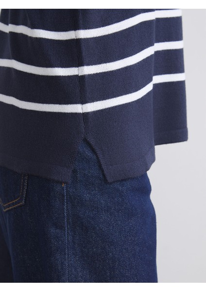 Yeni Sezon Bisiklet Yaka Çizgili Kadın Triko Kazak fırsatları