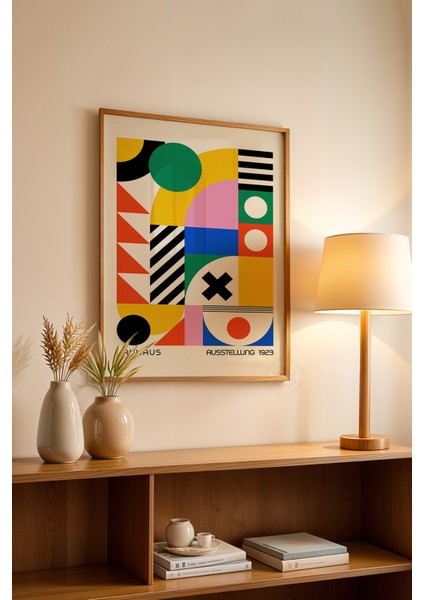 Bauhaus Serisi Ahşap Çerçeveli Poster, Tablo No:98