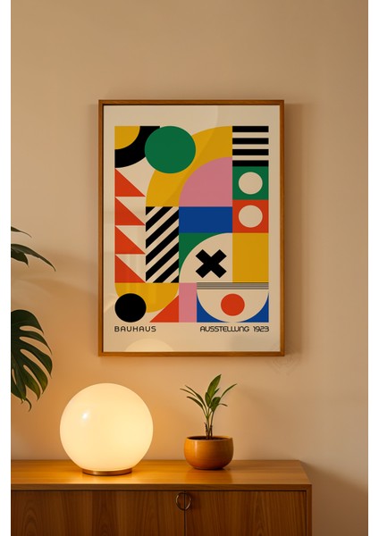 Bauhaus Serisi Ahşap Çerçeveli Poster, Tablo No:98 fiyatları