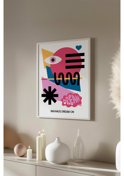 Bauhaus Serisi Beyaz Çerçeveli Poster, Tablo NO:117