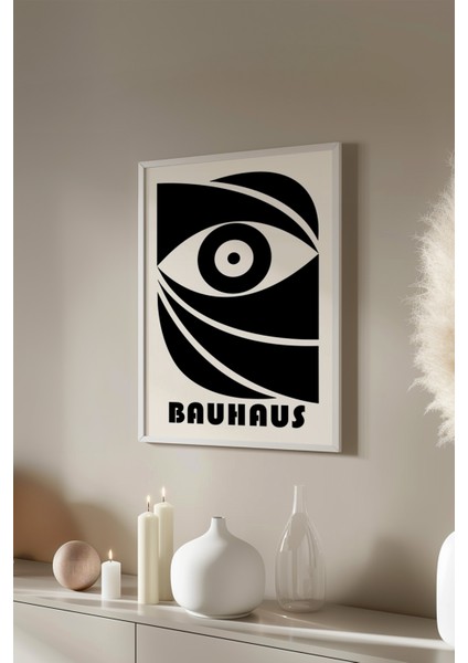 Bauhaus Serisi Beyaz Çerçeveli Poster, Tablo No:60