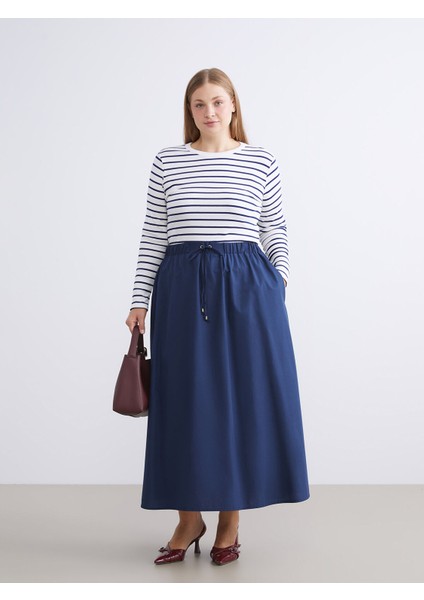 Yeni Sezon Beli Lastikli Poplin A Kesim Etek fiyatları