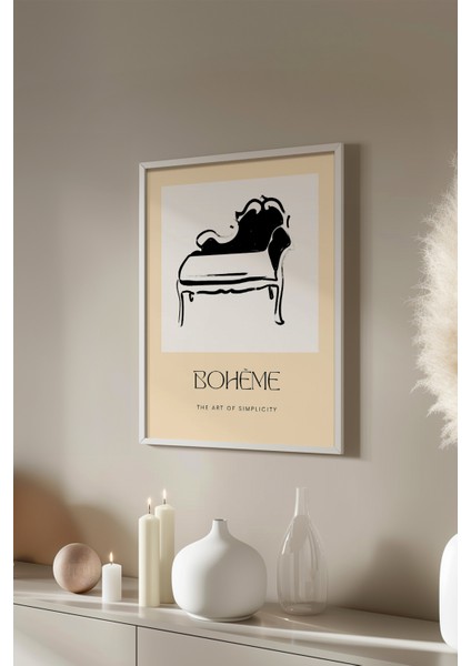 Bohemian Serisi Beyaz Çerçeveli Poster, Tablo No:77