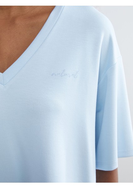 Yeni Sezon V Yaka Kadın Tişört modelleri