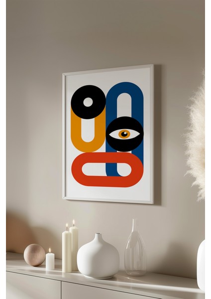 Bauhaus Serisi Beyaz Çerçeveli Poster, Tablo No:2