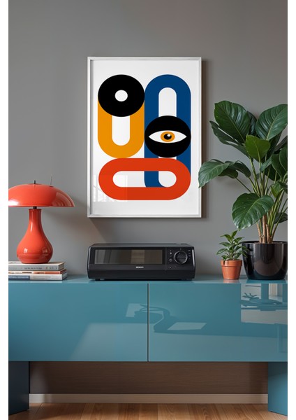 Bauhaus Serisi Beyaz Çerçeveli Poster, Tablo No:2 fiyatları