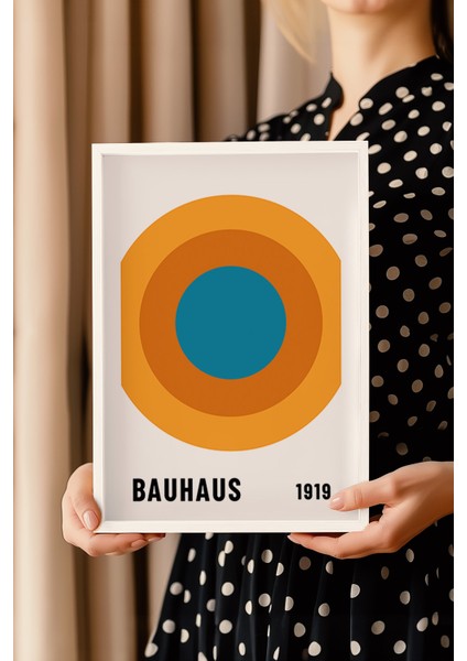 Bauhaus Serisi Beyaz Çerçeveli Poster, Tablo No:93 modelleri