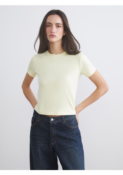 Yeni Sezon Bisiklet Yaka Kadın Tişört