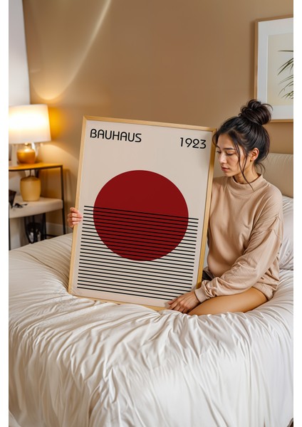 Bauhaus Serisi Ahşap Çerçeveli Poster, Tablo No:29 modelleri
