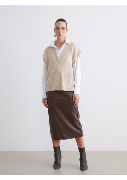 Yeni Sezon V Yaka Kadın Triko Süveter fiyatları