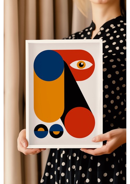 Bauhaus Serisi Beyaz Çerçeveli Poster, Tablo No:5 modelleri