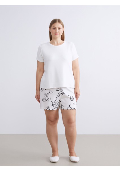 Yeni Sezon Beli Lastikli Baskılı Kadın Şort Pijama Altı fiyatları