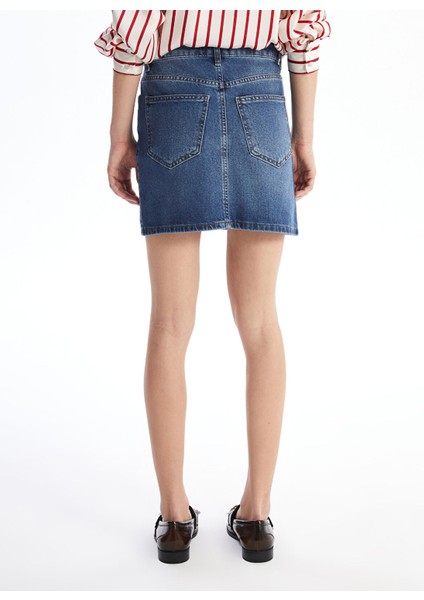 Yeni Sezon Standart Fit Kadın Jean Etek indirimleri