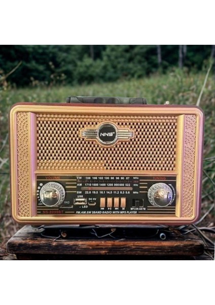 NS-8098 Retro, Nostaljik, Ahşap Tasarım Bluetooth Hoparlörlü, Şarjlı, Taşınabilir Fm/am Destekli Radyo fiyatları
