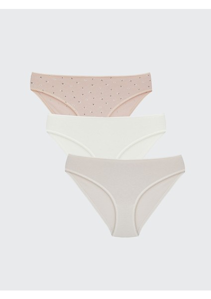 Yeni Sezon Çiçekli Bikini Külot 3'lü