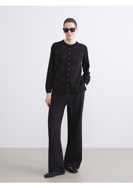 Yeni Sezon Bisiklet Yaka Taşlı Kadın Triko Hırka fiyatları