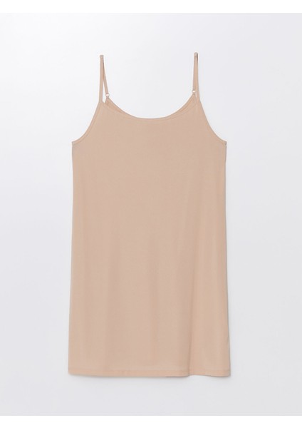 Yeni Sezon Kadın U Yaka Askılı Düz Jüpon