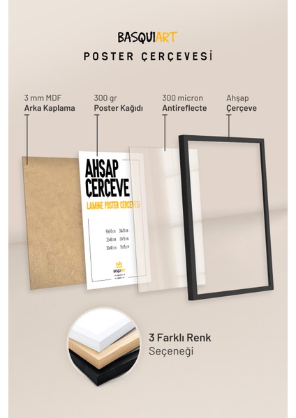 Bohemian Serisi Beyaz Çerçeveli Poster, Tablo NO:151 indirimleri