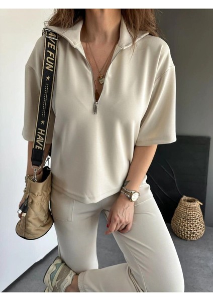 Gri Yaka ve Paçası Fermuarlı Takım fiyatları