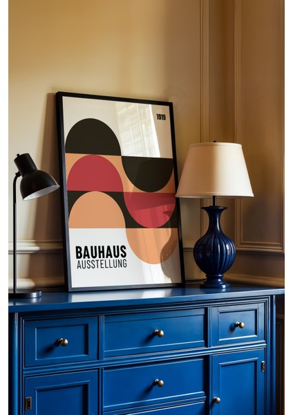 Bauhaus Serisi Siyah Çerçeveli Poster, Tablo No:88 fiyatları