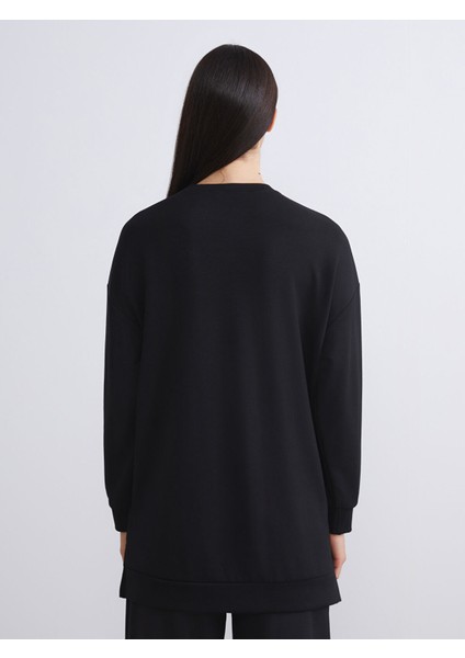 Yeni Sezon Bisiklet Yaka Kadın Sweatshirt Tunik fırsatları