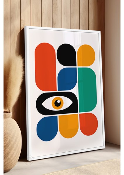 Bauhaus Serisi Beyaz Çerçeveli Poster, Tablo No:3 fırsatları
