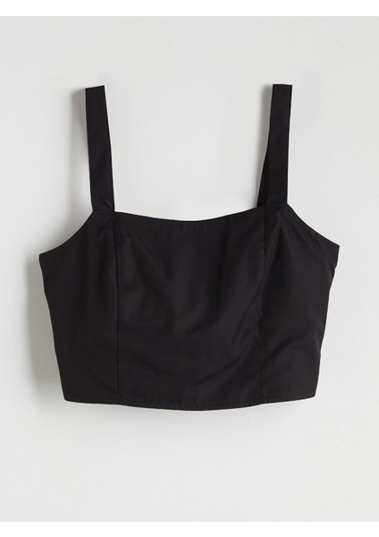 Yeni Sezon Kare Yaka Askılı Crop indirimleri