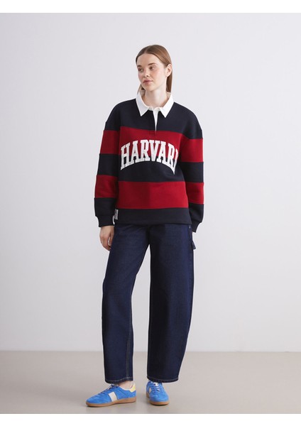 Yeni Sezon Harvard Nakışlı Oversize Kadın Kalın Sweatshirt fiyatları