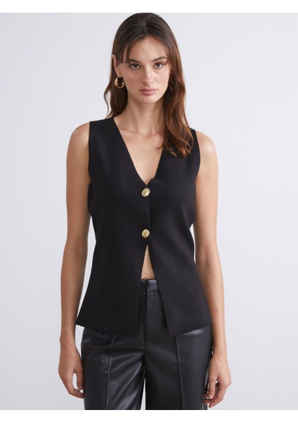 Yeni Sezon V Yaka Kadın Triko Yelek