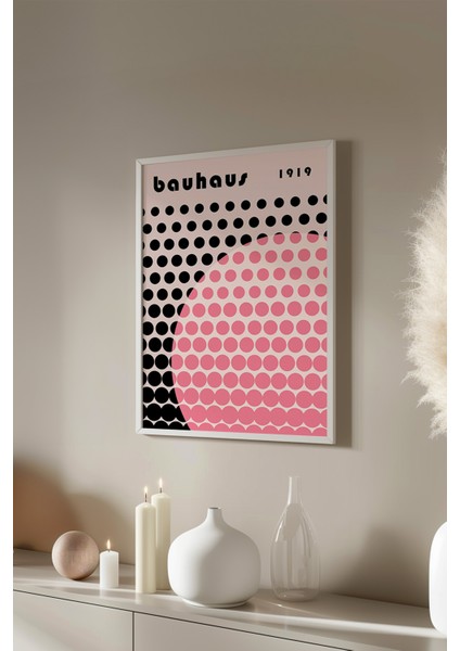 Bauhaus Serisi Beyaz Çerçeveli Poster, Tablo No:72