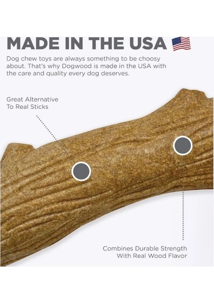 Dogwood Durable Stick Bitmeyen Kemik Köpek Oyuncağı Large - Papaya Ağacı Doğal ve Güvenli modelleri