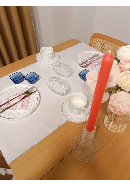 Etamin İşlemelik Kenarları işlemeli Runner