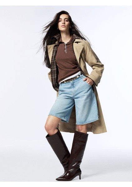 Yeni Sezon Bermuda Fit Kadın Jean Şortolon fiyatları