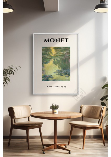 Claude Monet Serisi Beyaz Çerçeveli Poster, Tablo Duvar Dekoru No:12