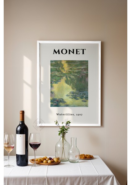 Claude Monet Serisi Beyaz Çerçeveli Poster, Tablo Duvar Dekoru No:12 modelleri